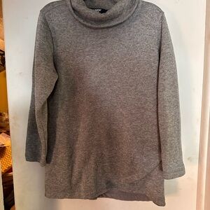 Lands' End Women's Cowl Neck Sweater in Heather Gray